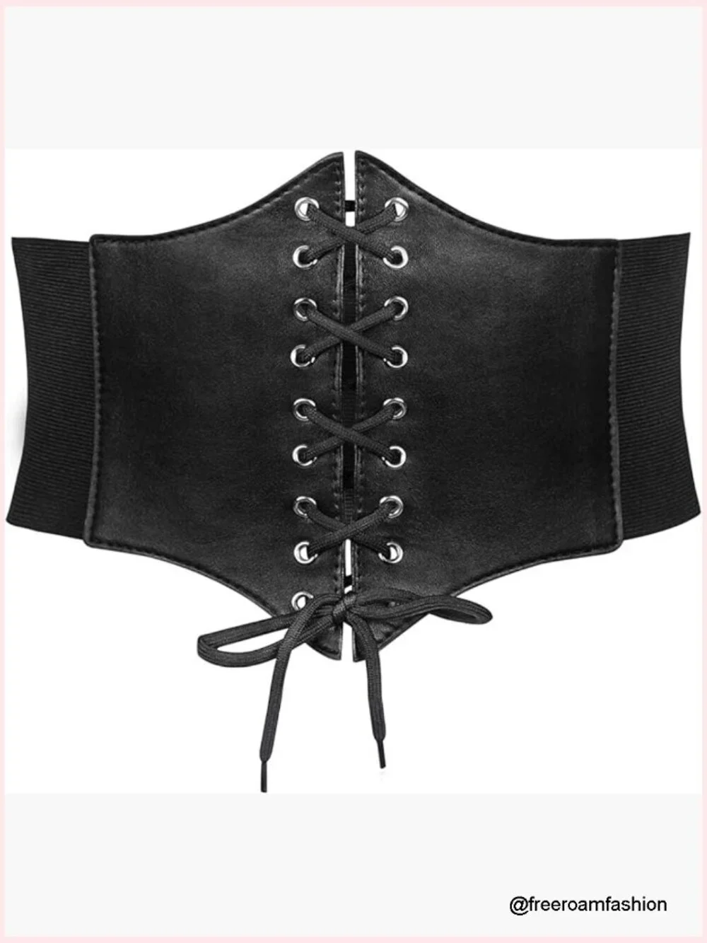 Wide Elastic Corset Waist Belt Lace-up Tied Waspie Belt